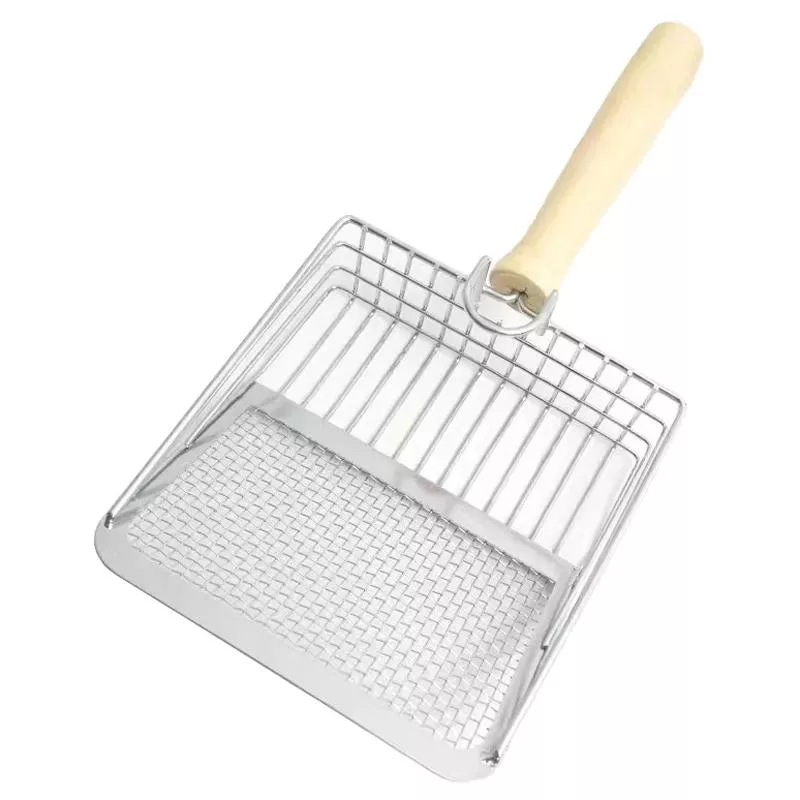 Metal Cat Litter Scoop s filtrem - Pet Care Nástroj, Barva: Čtverec Stříbrný TopTechnology