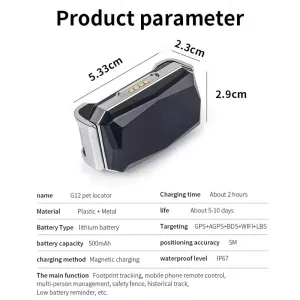 G12 IP67 Vodotěsný GPS Tracker pro psy TopTechnology G12 IP67 Vodotěsný GPS Tracker pro psy TopTechnology