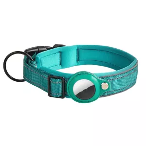 Vodící obojek pro psa s AirTag - Neoprenová podšívka, Reflexní, Velikost M (Královsky modrý) TopTechnology