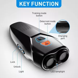 Ultrazvukový odpuzovač psů – trenažér s vysokým výkonem, ruční provedení (stříbrný) TopTechnology