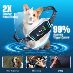 Color Screen Stop Bark Dog Trainer - Pomůcka proti štěkání pro domácí zvířata (Bílá) TopTechnology