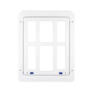 34cm x 44cm Dveře pro domácí mazlíčky se síťovým oknem a automatickým uzamykáním (Bílé) TopTechnology