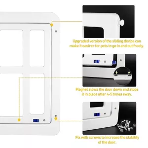 34cm x 44cm Dveře pro domácí mazlíčky se síťovým oknem a automatickým uzamykáním (Bílé) TopTechnology