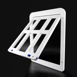 34cm x 44cm Dveře pro domácí mazlíčky se síťovým oknem a automatickým uzamykáním (Bílé) TopTechnology