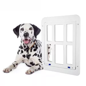 34cm x 44cm Dveře pro domácí mazlíčky se síťovým oknem a automatickým uzamykáním (Bílé) TopTechnology