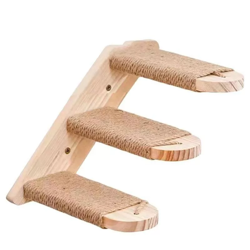 Kočičí škrabadlo - 3 vrstvy na zeď, dřevěná platforma pro skákání TopTechnology