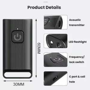 Mini venkovní vysoce výkonný dlouhodosahový ultrazvukový odpuzovač psů (černý) TopTechnology
