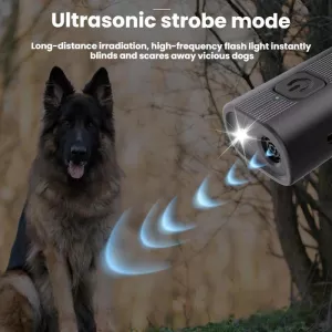 Mini venkovní vysoce výkonný dlouhodosahový ultrazvukový odpuzovač psů (černý) TopTechnology
