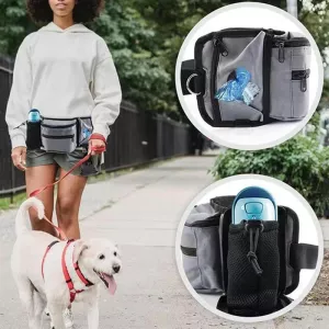 Pás pro trénink domácích zvířat - Outdoorová taška na procházky se psem (černá) TopTechnology