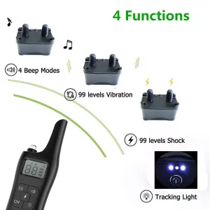 Vodotěsný elektrický obojek pro psy s dálkovým ovládáním a funkcí zastavení štěkání TopTechnology Vodotěsný elektrický obojek pro psy s dálkovým ovládáním a funkcí zastavení štěkání TopTechnology