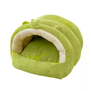 Zateplený polouzavřený pelíšek pro kočky na zimu, rozměr: 55x50x36cm (Frog) TopTechnology