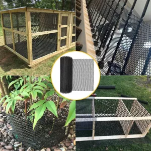 40x300 cm Hexagonální plastový plot pro zahradu, květiny a drůbež (černý) TopTechnology
