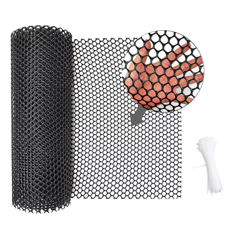 40x300 cm Hexagonální plastový plot pro zahradu, květiny a drůbež (černý) TopTechnology