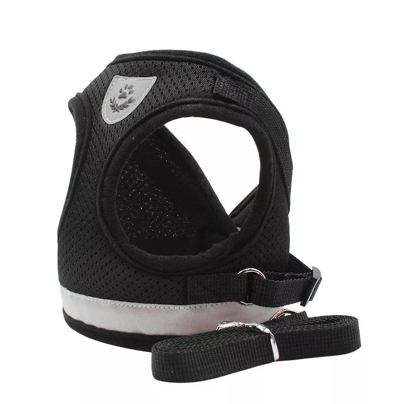 BL-844 Reflexní hrudní popruh pro psa, velikost M (černý) - pro pohodlné nošení TopTechnology