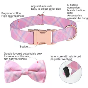 Obojek pro domácí zvířata s odnímatelnou mašlí v růžovém zlatě, velikost: S 1.5x28-40cm (Sweet Pink Girl) TopTechnology Obojek pro domácí zvířata s odnímatelnou mašlí v růžovém zlatě, velikost: S 1.5x28-40cm (Sweet Pink Girl) TopTechnology