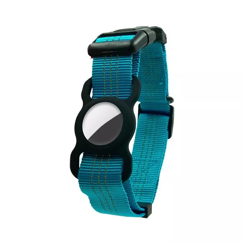 PUGGA GG1002 Polyesterový obojek pro psy s GPS pro AirTag 2. a 1. generaci - Velikost L (Modrý) TopTechnology