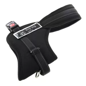 Měkké silné hrudní popruhy pro psy, vodítko velikosti M (50-65cm)(Černé) TopTechnology