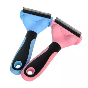 Hřeben pro domácí zvířata z nerezové oceli, dvoustranný, modrý, velikost S TopTechnology