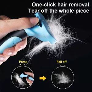 Hřeben pro domácí zvířata z nerezové oceli, dvoustranný, modrý, velikost S TopTechnology