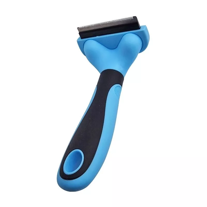 Hřeben pro domácí zvířata z nerezové oceli, dvoustranný, modrý, velikost S TopTechnology