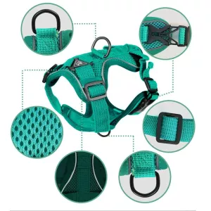 Hrudní popruh pro domácí zvířata + Set vodítka - reflexní, prodyšný, velikost M (šedý) TopTechnology