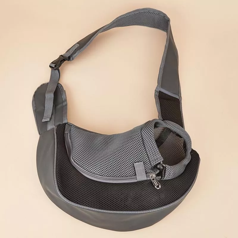 Brašna pro domácí zvířata s širokým ramenním popruhem, prodyšná, velká (černá) TopTechnology