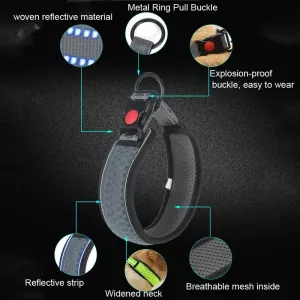 Obojek pro psy s síťovými vzory, reflexní, L (černý) TopTechnology