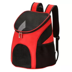 Přenosný skládací nylonový batoh pro domácí zvířata, rozměry: 33 x 30 x 24 cm (červený) TopTechnology