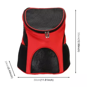 Přenosný skládací nylonový batoh pro domácí zvířata, rozměry: 33 x 30 x 24 cm (červený) TopTechnology