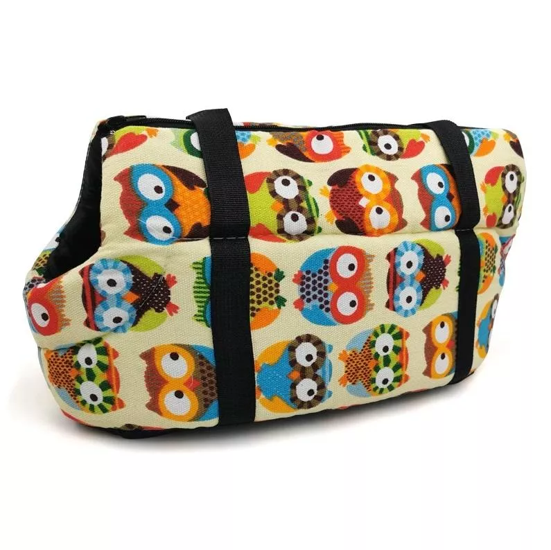 Retro taška pro domácí zvířata, Komfortní a prodyšný batoh pro kočky a psy, Velikost: L 55x26x27cm (Sova) TopTechnology