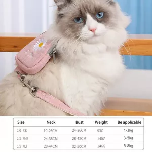 ZiChen Vodítko pro kočky a malé domácí mazlíčky, výšivka, batoh, velikost: M (žlutá) TopTechnology