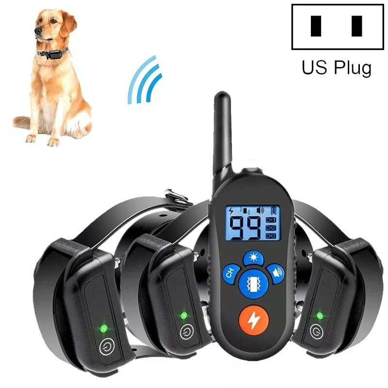 800m Dálkově Ovládaný Elektronický Vodotěsný Obojek pro Psy 556-3 (US Plug) TopTechnology