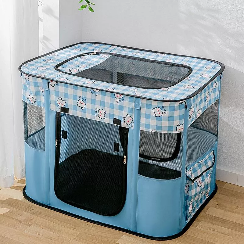 Obdélníkový skládací plot pro domácí zvířata Dog and Cat Litter XL (Blue Panda) TopTechnology