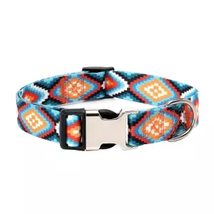Obojek pro domácí mazlíčky s etnickým vzorem, Polyesterová bavlna, Velikost: S: 1.5x27-43cm (Diamond) TopTechnology