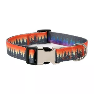 Obojek pro psa s potiskem, styl etnický, polyester/bavlna, Velikost: S: 1.5x27-43cm (Aurora Forest) TopTechnology