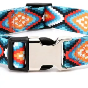 Obojek pro domácí zvířata Ethnic Style, Polyester Cotton, Velikost: S: 1.5x27-43cm (Milky Way) TopTechnology