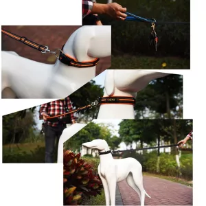 Nylonové vodítko pro psy s reflexním prvkem a nastavovací délkou M (100-140 cm) - modré TopTechnology