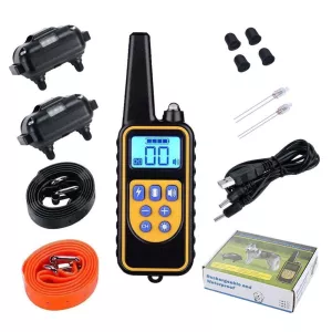 880-2 Bezdrátový výcvikový obojek pro psy s dobíjením (Černý+Oranžový) TopTechnology