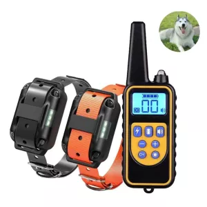 880-2 Bezdrátový výcvikový obojek pro psy s dobíjením (Černý+Oranžový) TopTechnology