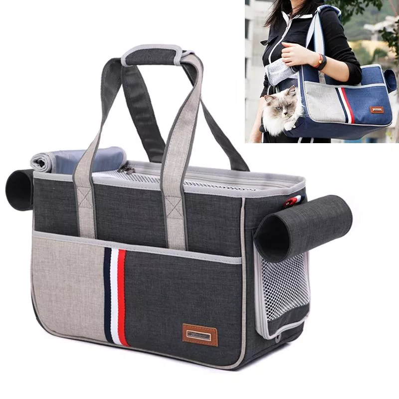 DODOPET Outdoor Přenosná Taška pro Kočky a Psy, Velikost: 43 x 19 x 26 cm (Šedá) TopTechnology