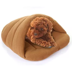 Teplý polar fleecový pelíšek pro psy a kočky, velikost L, 58×68×32cm (Káva) TopTechnology