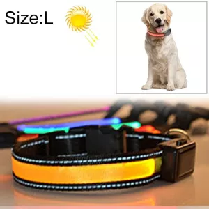 Solární LED obojek pro psy střední a velké velikosti, L, 50-60cm (žlutý) TopTechnology