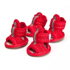 Protiskluzové sandály pro domácí zvířata Tendon Bottom Mesh, Velikost: 5 (5.5x6.5cm, Velká červená) TopTechnology