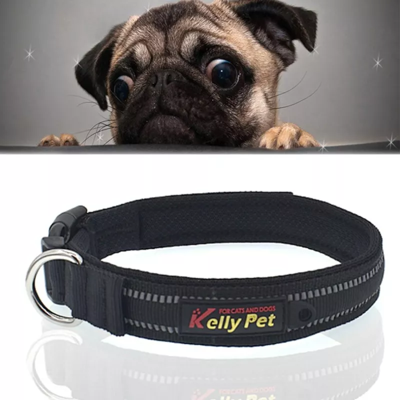 Reflexní a prodyšný obojek pro psy L, 2.5*47*54cm (černý) TopTechnology