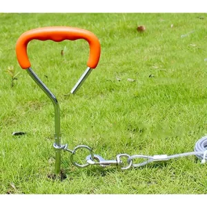 Zahradní hřebík pro psy se spirálovou fixací a rukojetí, velikost 45cm*9mm TopTechnology