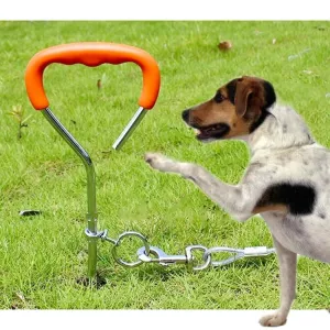 Zahradní hřebík pro psy se spirálovou fixací a rukojetí, velikost 45cm*9mm TopTechnology