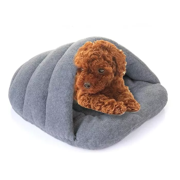 Teplý pelíšek pro psy a kočky - Slipper Shape Polar Fleece (Šedý, L) TopTechnology