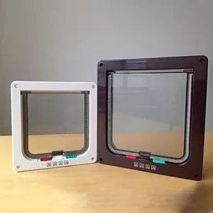 Zamykací dvířka pro domácí mazlíčky 4 cesty - pro psy a kočky, velikost L (hnědé) TopTechnology