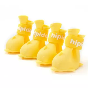 4 PCS/Set Cartoon Dog Shoes Pet Silicone Waterproof Rain Boots, Velikost: L (Žlutá) TopTechnology 4 PCS/Set Cartoon Dog Shoes Pet Silicone Waterproof Rain Boots, Velikost: L (Žlutá) TopTechnology