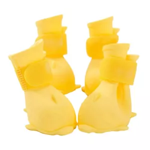 4 PCS/Set Cartoon Dog Shoes Pet Silicone Waterproof Rain Boots, Velikost: L (Žlutá) TopTechnology 4 PCS/Set Cartoon Dog Shoes Pet Silicone Waterproof Rain Boots, Velikost: L (Žlutá) TopTechnology